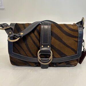 COACH/ VINTAGE Calf Hair Zebra Print Chelsea Field Pocket handbag/ PERFECT Cndt!